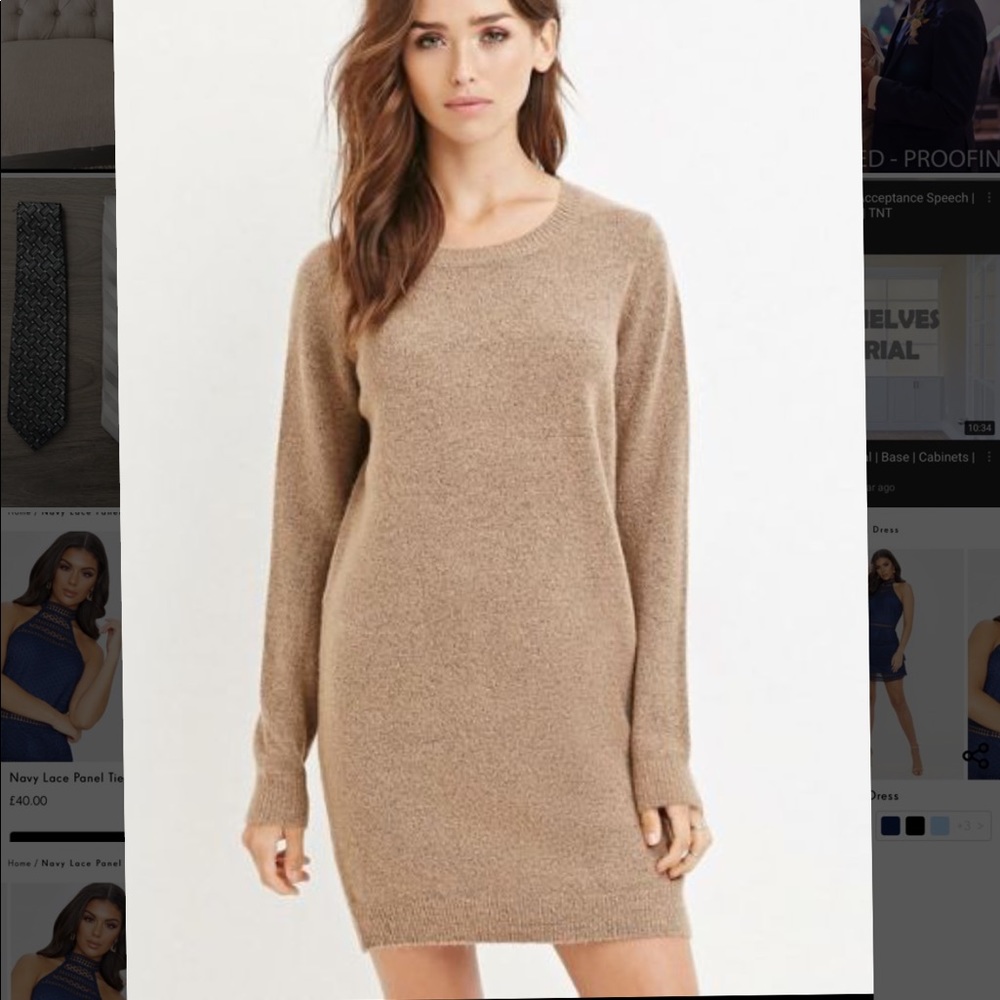 Tan sweater dress - S/P